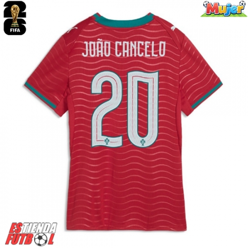 Portugal Joao Cancelo #20 Primera Equipación Mujer Mundial 2026 Manga Corta